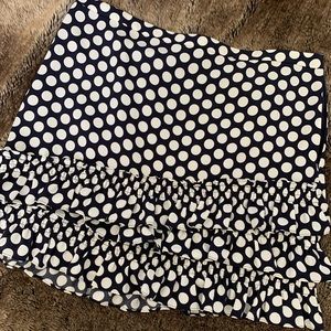 Navy and White Polka Dot Mini Skirt NEW